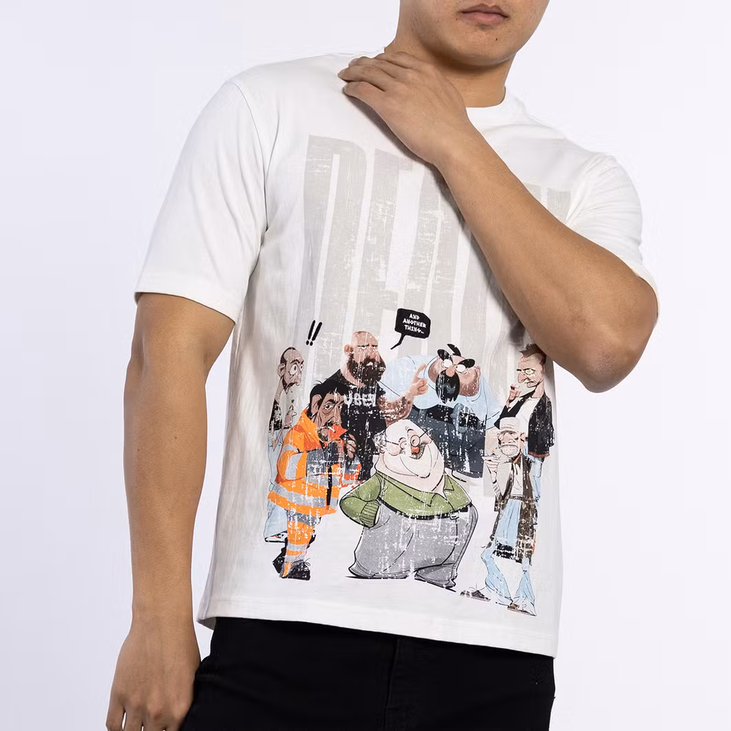 Custom Casual Knitted 180GSM Short Sleeve Shirts Logo Printed Male Top T-Shirts for Men