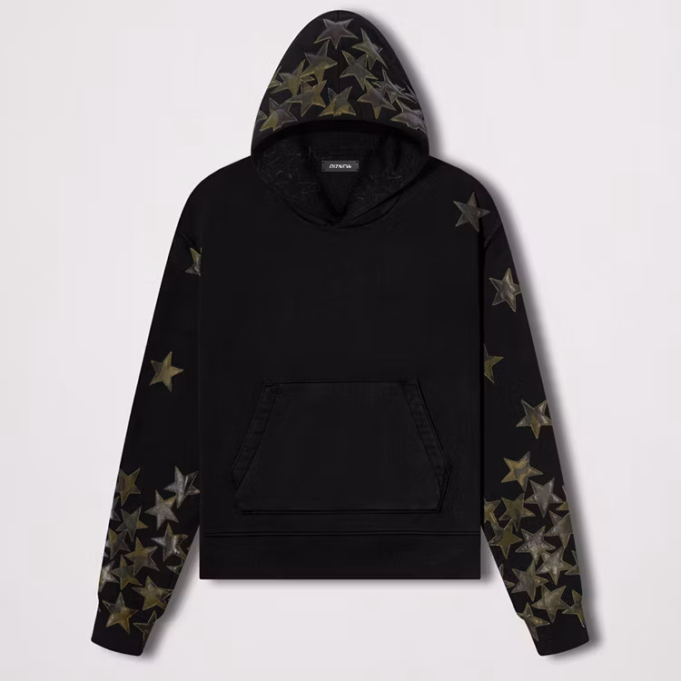 Custom Embroidery Stars Leather Patches Hoodie