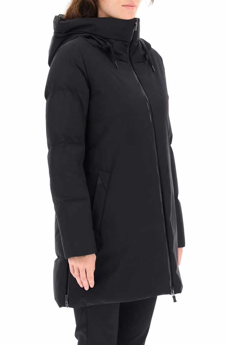 Bechance Women Winter Parka Stylish Black Hooded Down Jacket for Winter
