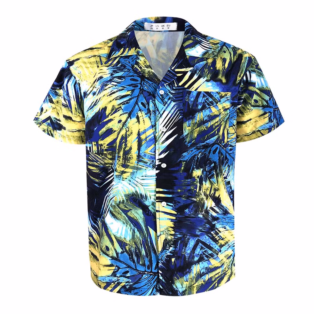 Summer Men&prime; S Custom Short Sleeves Print Aloha Hawaiian Casual Shirt