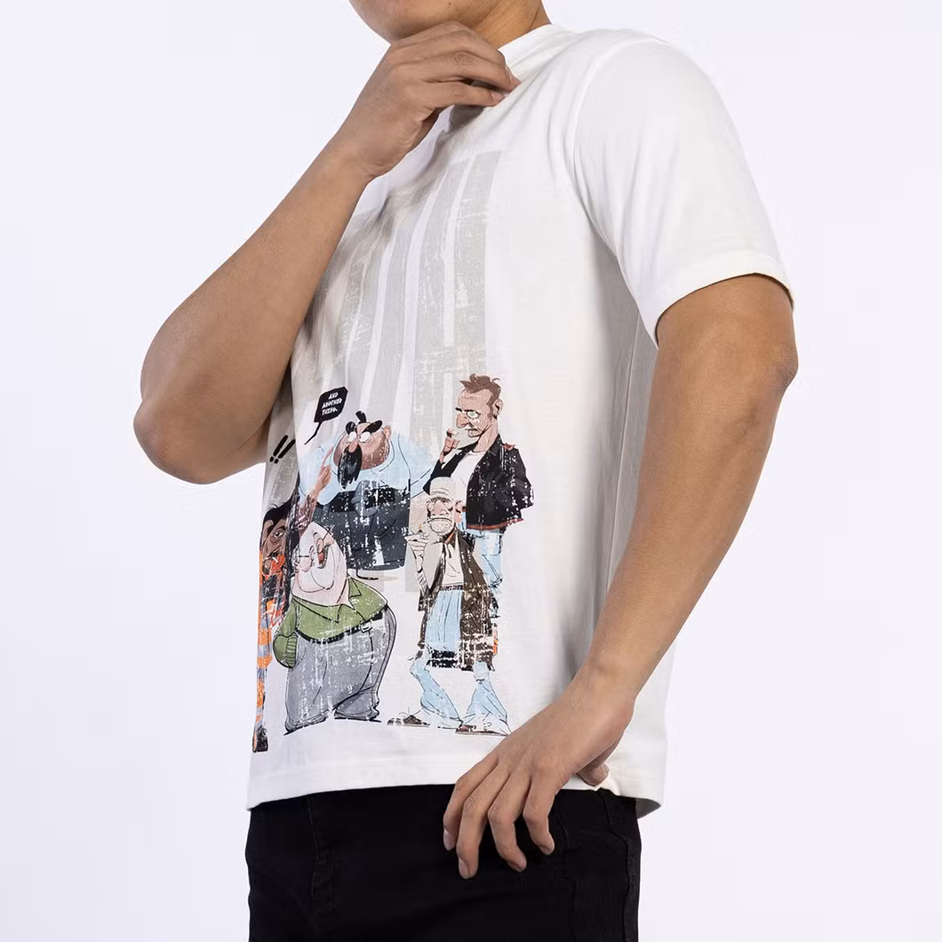 Custom Casual Knitted 180GSM Short Sleeve Shirts Logo Printed Male Top T-Shirts for Men