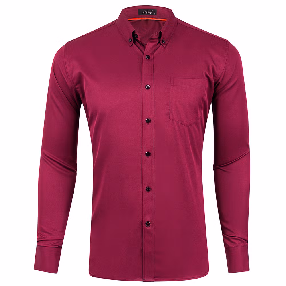 Hot Sale Business Men Shirt Heavy-Duty Stretch Custom Slim Fit Casual Long Sleeve Solid Color Men&prime; S Dress Shirts