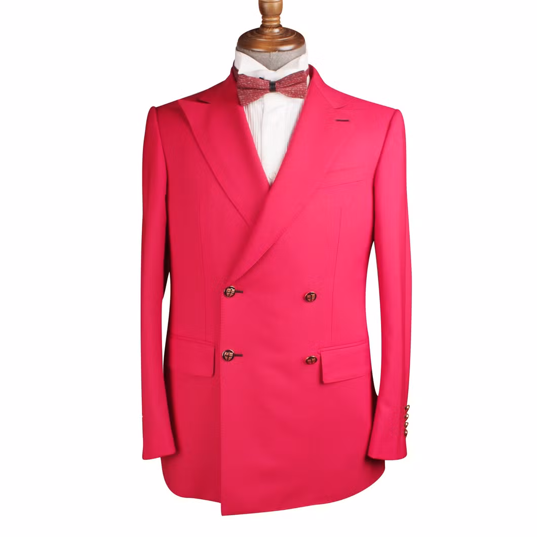 Wholesale Custom Made Red Jacquard Slim Fit Suit Poly/Rayon Tuxedo Jacket