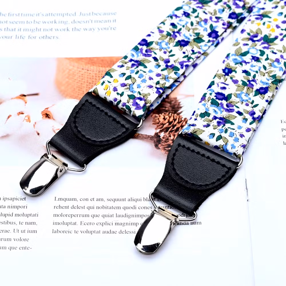 Custom Multicolor Unisex Adults Buckle-Down - Floral Suspenders