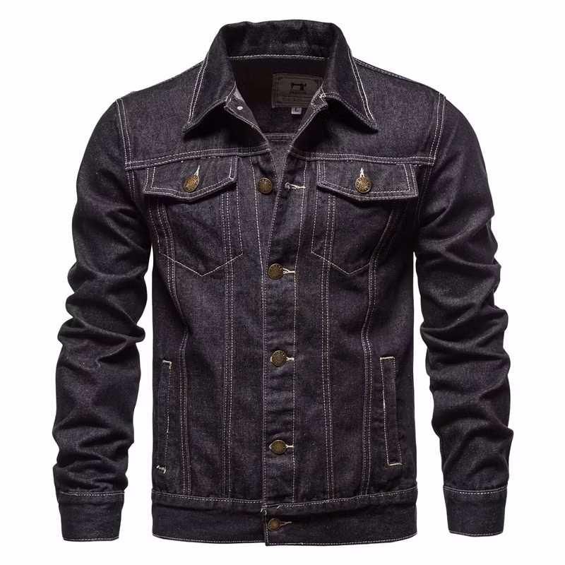 Men&prime; S Long Sleeve Denim Jacket Men&prime; S Handsome Clothes Jacket