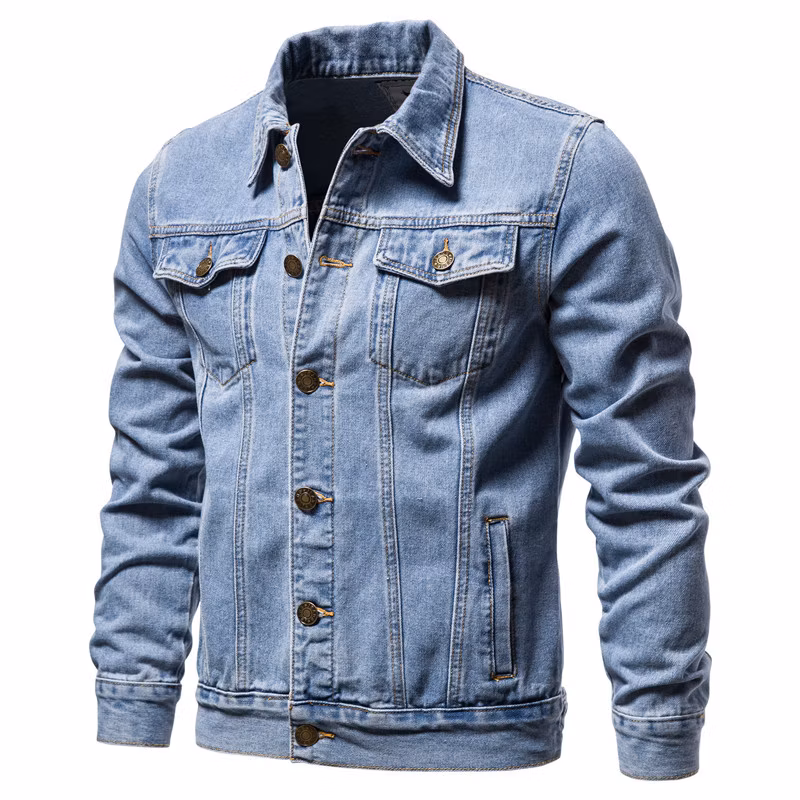 Men&prime; S Long Sleeve Denim Jacket Men&prime; S Handsome Clothes Jacket