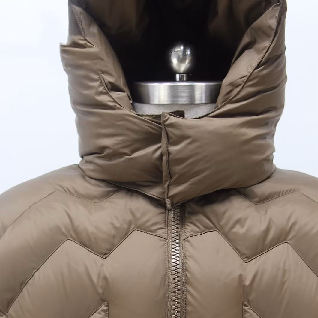 Winter White Duck Down Coat Custom Heavy Men&prime;s Puffer Jacket Oversized Thick 100%Nylon Warm Quilted Bubble Padded Jacket with Hoody