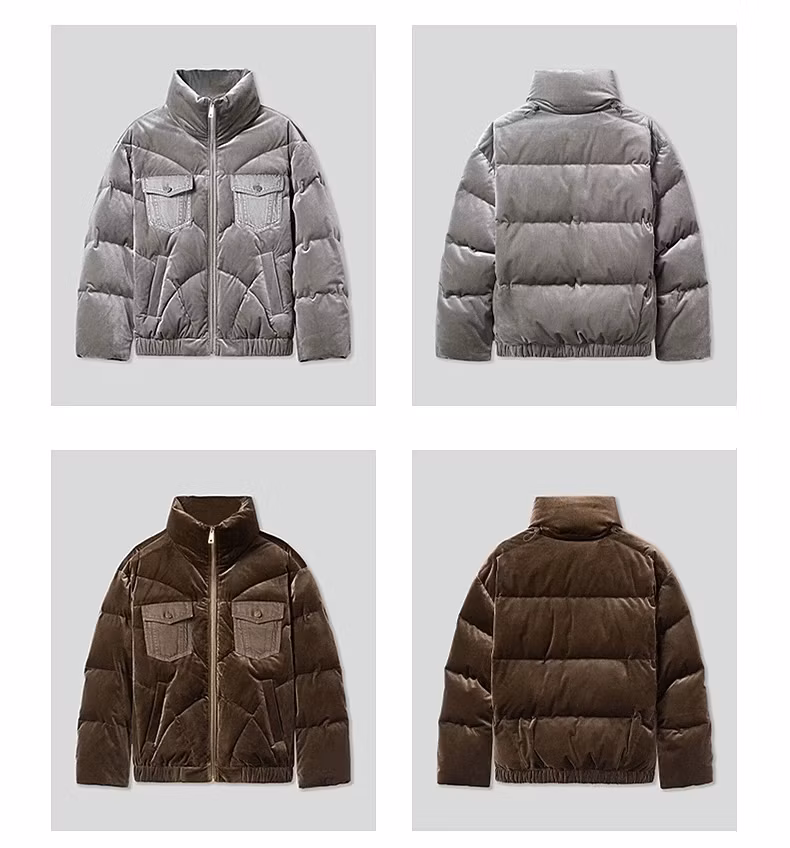 Design Wholesale High Quality Women Clothing Women Short Bomber Puff Down Jacket Women Outdoor Wear Windbreaker Water-Proof Down Jacket with Decorative Pocket