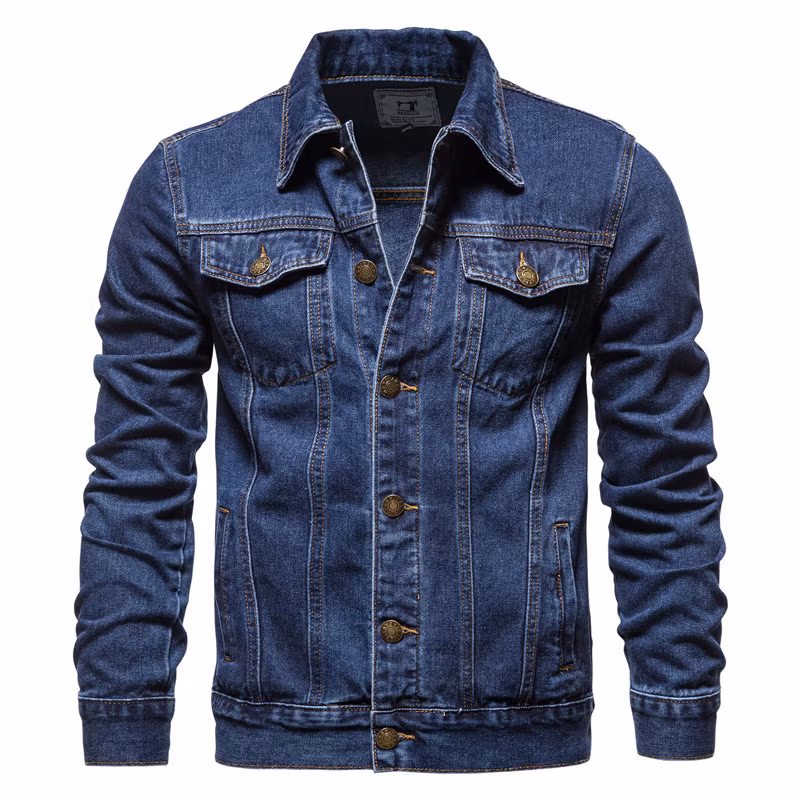 Men&prime; S Long Sleeve Denim Jacket Men&prime; S Handsome Clothes Jacket