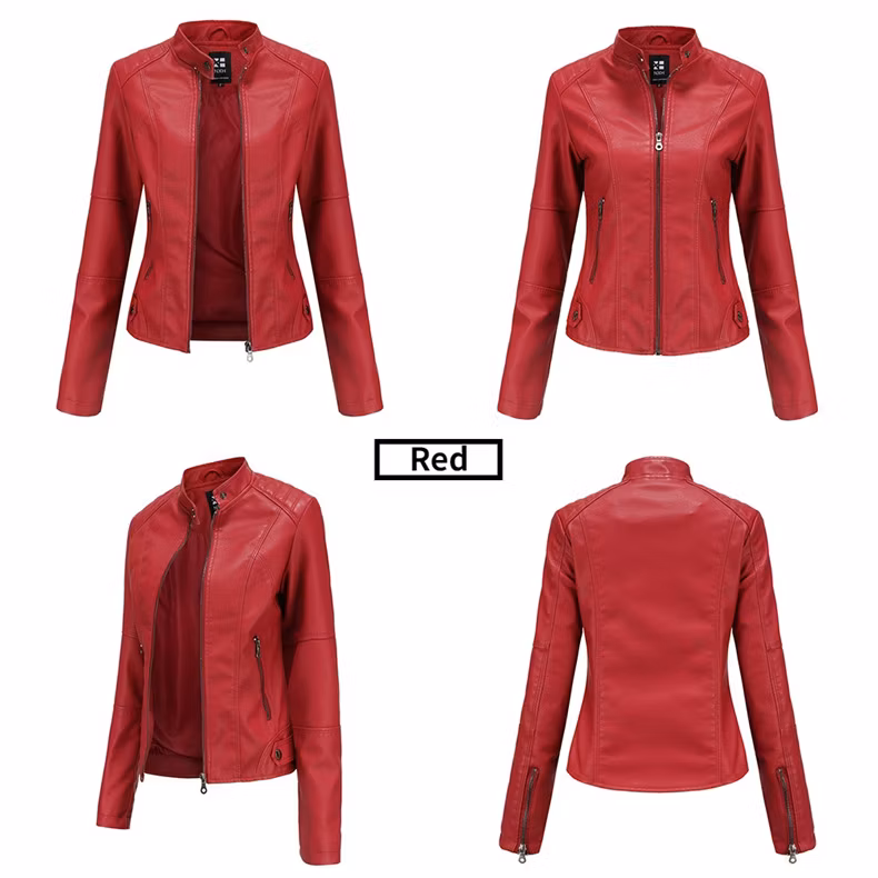 Women Faux Leather Coat Soft Shell Jacket Women&prime;s Trench Coats Modern Women Clothing Biker Jackets Woth Faux Fur Winter Outwear