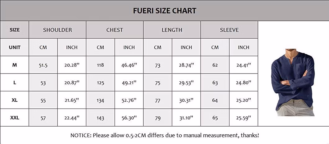 Wholesale Hot Sale Men&prime; S Long Sleeve V-Neck Leisure Beach Linen Loose Shirts for Men Custom Polo Shirt Cotton Linen Shirt Cheap Shirt