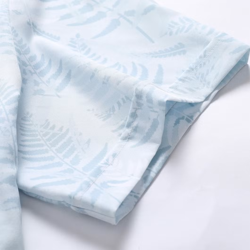 Factory Customized Mens Linen Shirts Hawaiian Floral Beach Short Sleeve Casual Dress Button Down Short Sleeve Work Clothes Outfits Shirts 2024