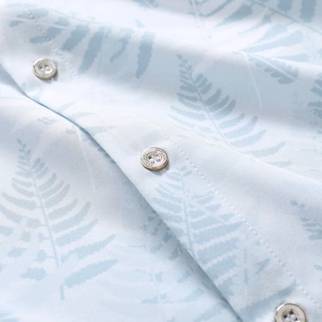 Factory Customized Mens Linen Shirts Hawaiian Floral Beach Short Sleeve Casual Dress Button Down Short Sleeve Work Clothes Outfits Shirts 2024
