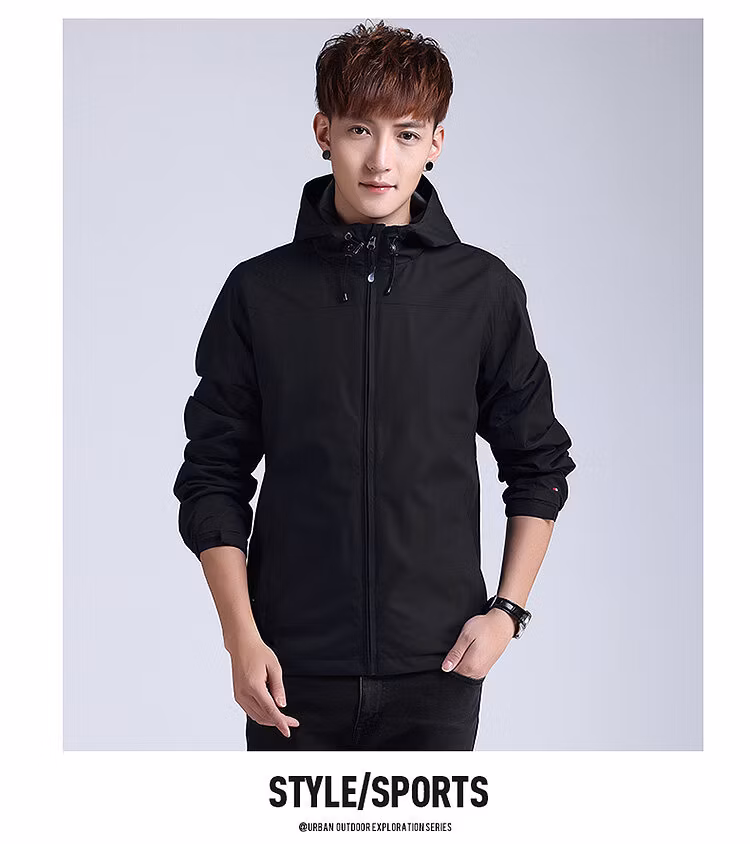 Manufacturers Wholesale Casual Sport Utility Hooded Windbreaker Custom Men Outdoor Lightweight Waterproof Jacket with Logo