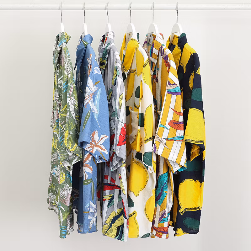 Soft Custom Print Hawaiian Shirts Cotton Viscose Rayon Printed Aloha Shirts
