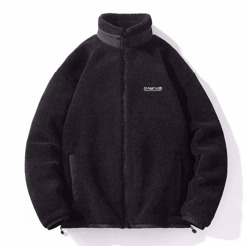 Custom Embroidery Fleece Jacket Premium Zip up Sherpa Fleece Jacket Mens