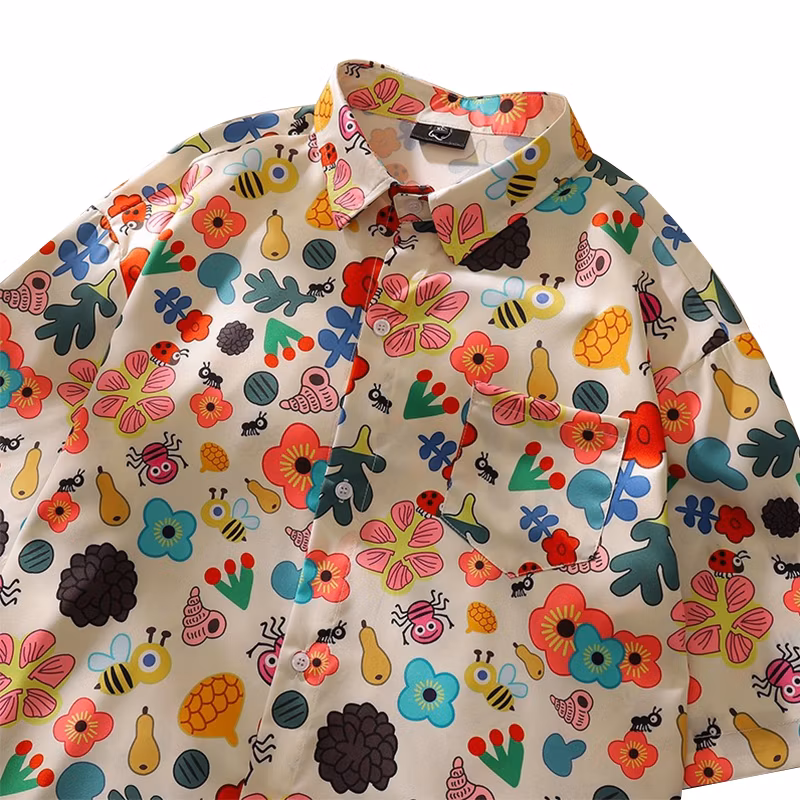 Soft Custom Print Hawaiian Shirts Cotton Viscose Rayon Printed Aloha Shirts