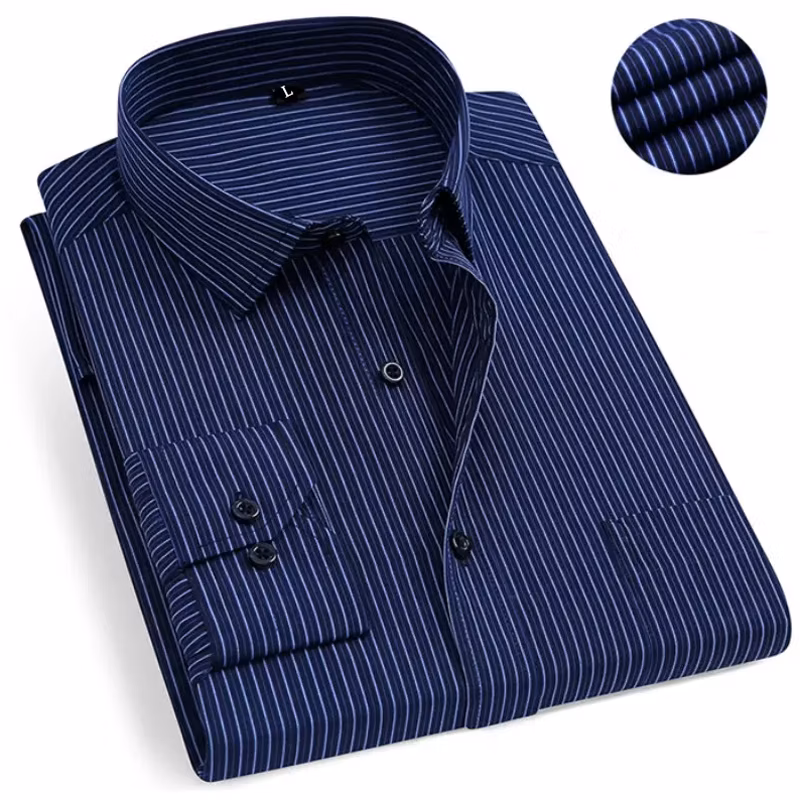 Quality Men Formal Solid Office White Shirt Long Sleeve Cotton Dress Shirts Office Uniform Wear Casual Business Shirt
