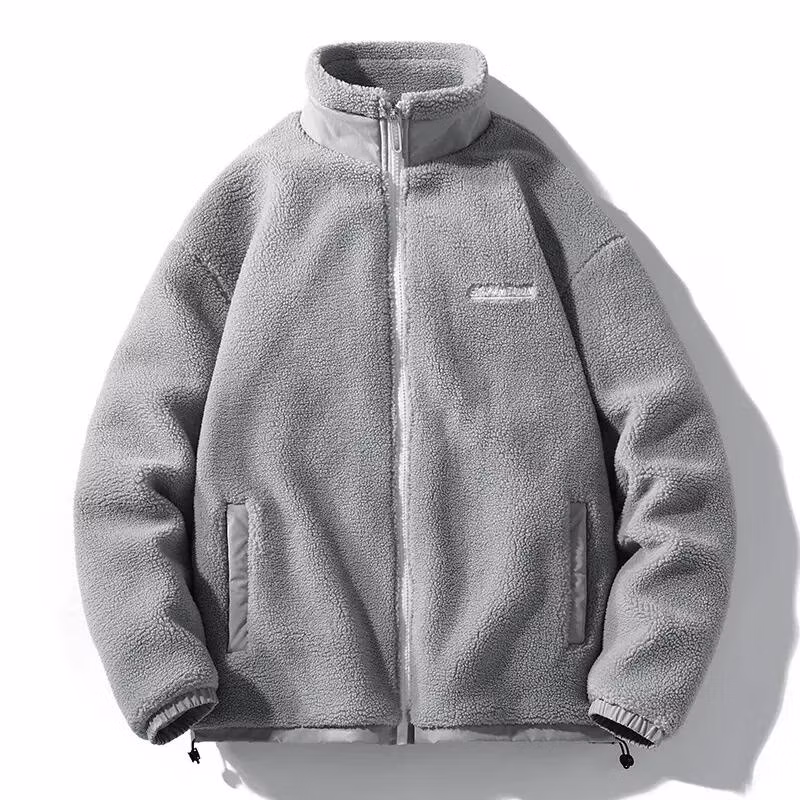 Custom Embroidery Fleece Jacket Premium Zip up Sherpa Fleece Jacket Mens