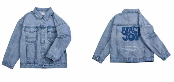 High Quality 100% Cotton Kids&prime; Destroy Wash Long Sleeve Denim Blue Jeans Jackets Coat for Boys Girls Children