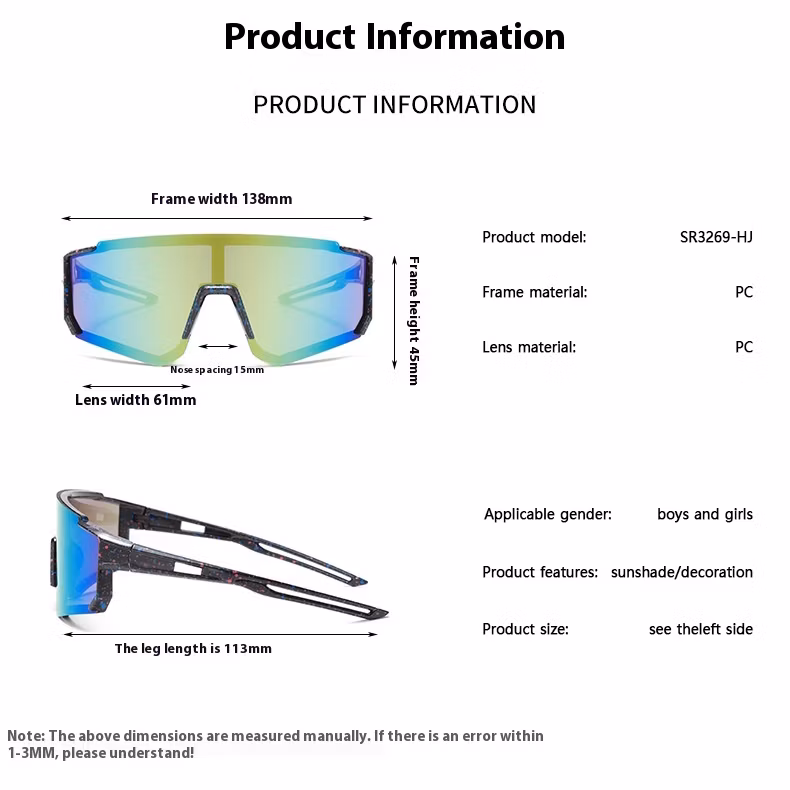 Fashion Punk One Piece Nasal Pad Polarized Sun Glasses Boy and Girl Cycling Luxury Brand Designer Sport Sunglasses for Children