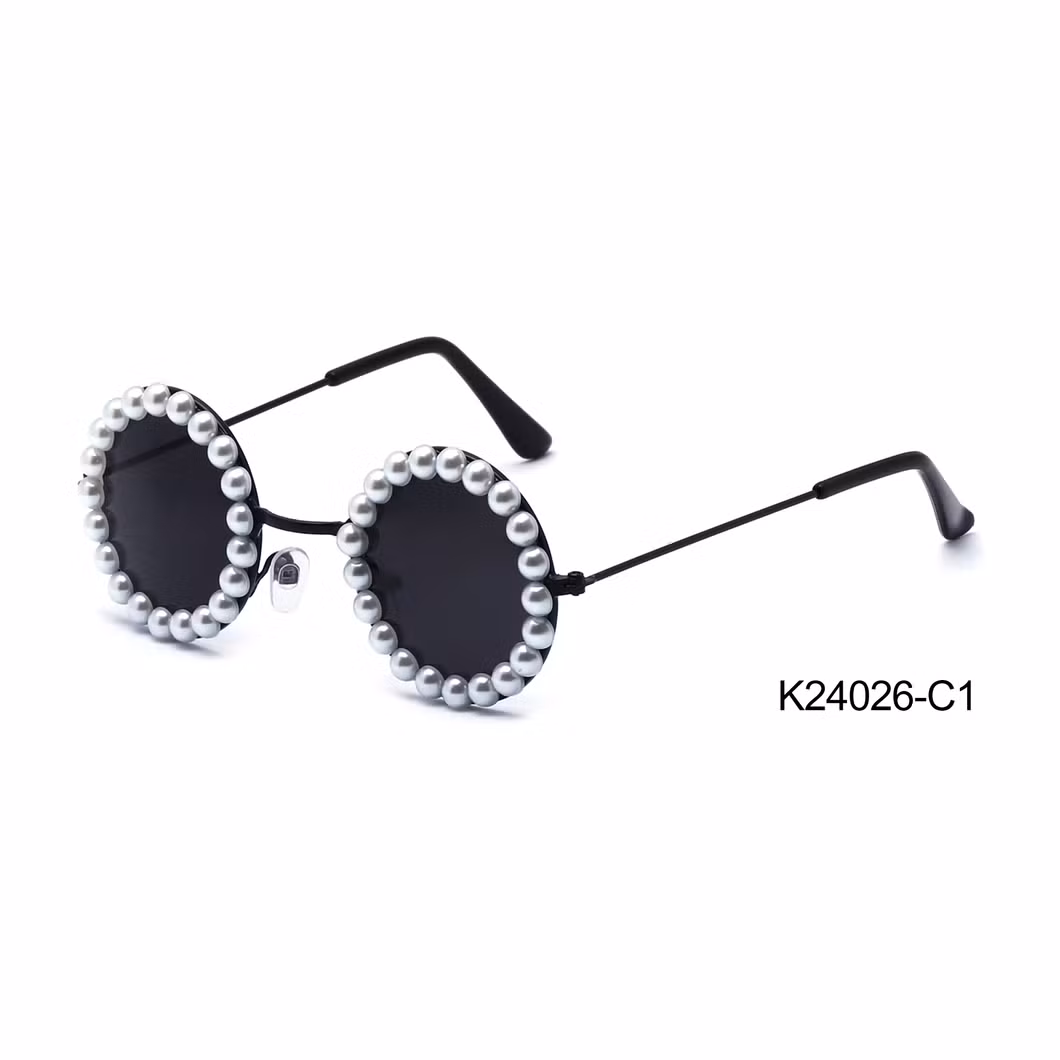 Wholesale Trendy Round-Frame with Pearl Party Outdoor Kids&prime; Sunglasses