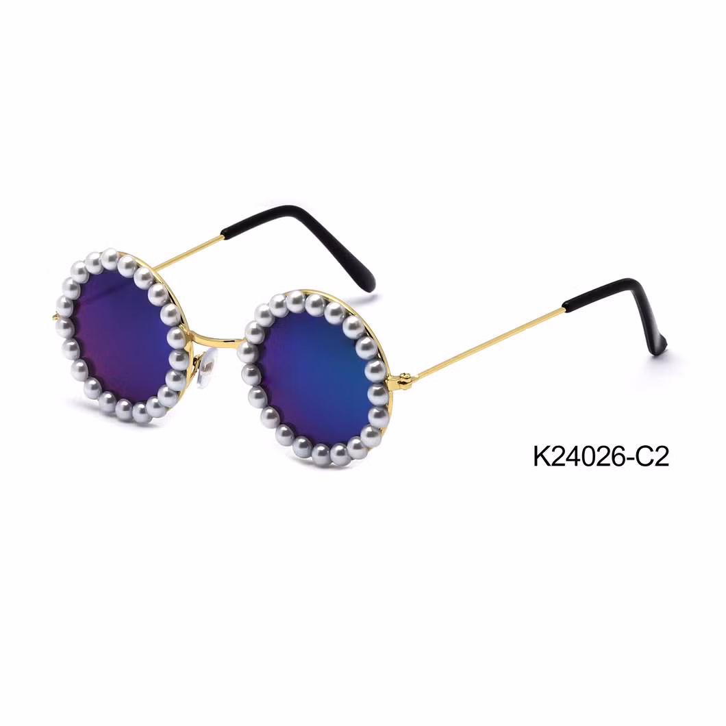 Wholesale Trendy Round-Frame with Pearl Party Outdoor Kids&prime; Sunglasses