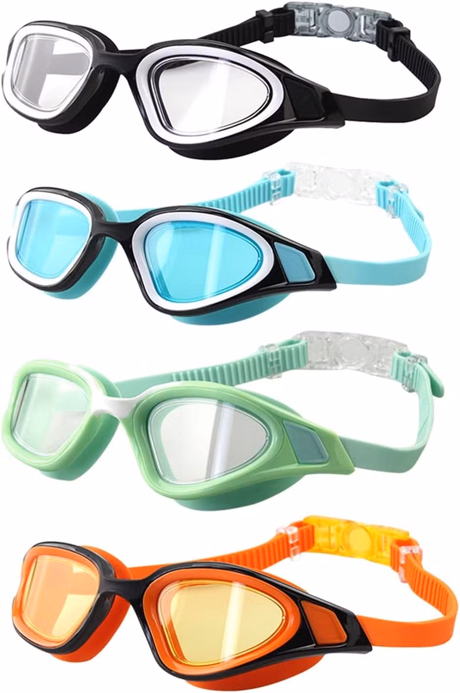 Gloffie Swimming Safety Eyewear Professional Swimming Goggles Adjustable Fit Anti-Fog Glasses Waterproof UV Protection Swim Goggles