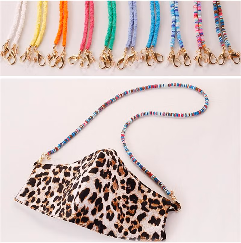 Glasses Chain Necklace Beads Sunglasses Straps Lanyard Face Masking Chain Men Women Polymer Clay Sunglasses Chain