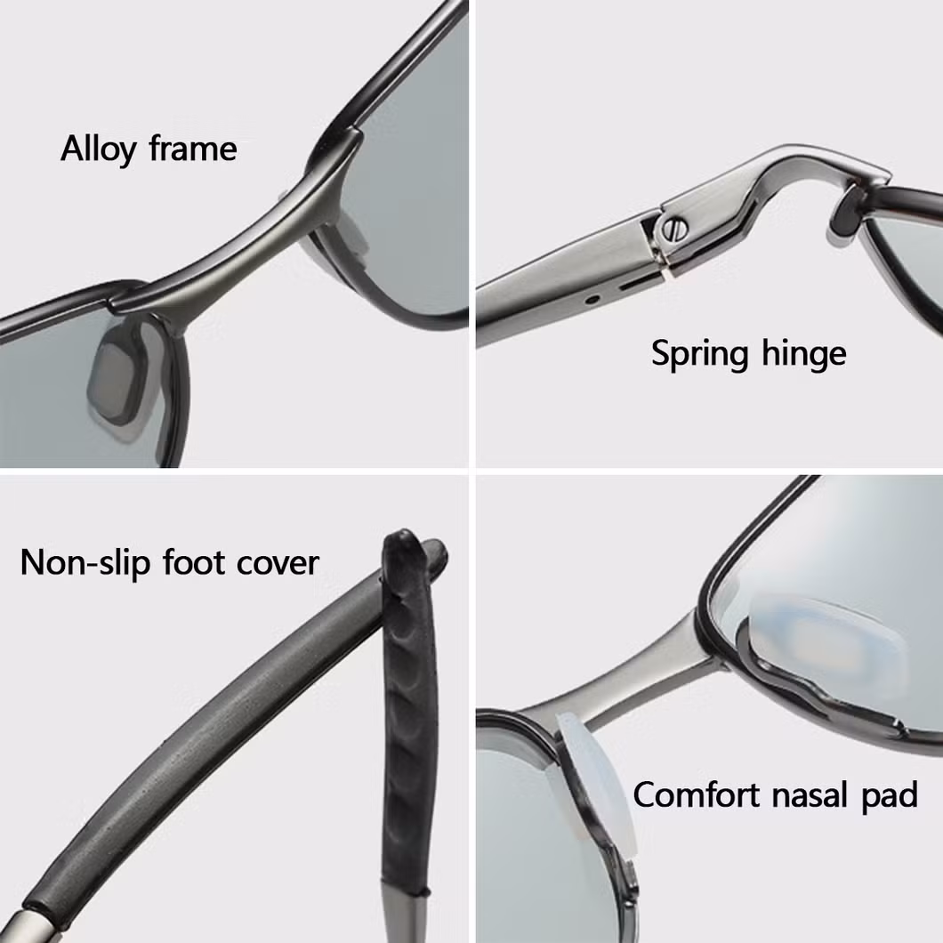 Wholesale Ready to Ship Men&prime;s Polarized Cat Eye Photochromic Glasses Trendy Fashion Tac Lenses Designer Driving Sunglasses