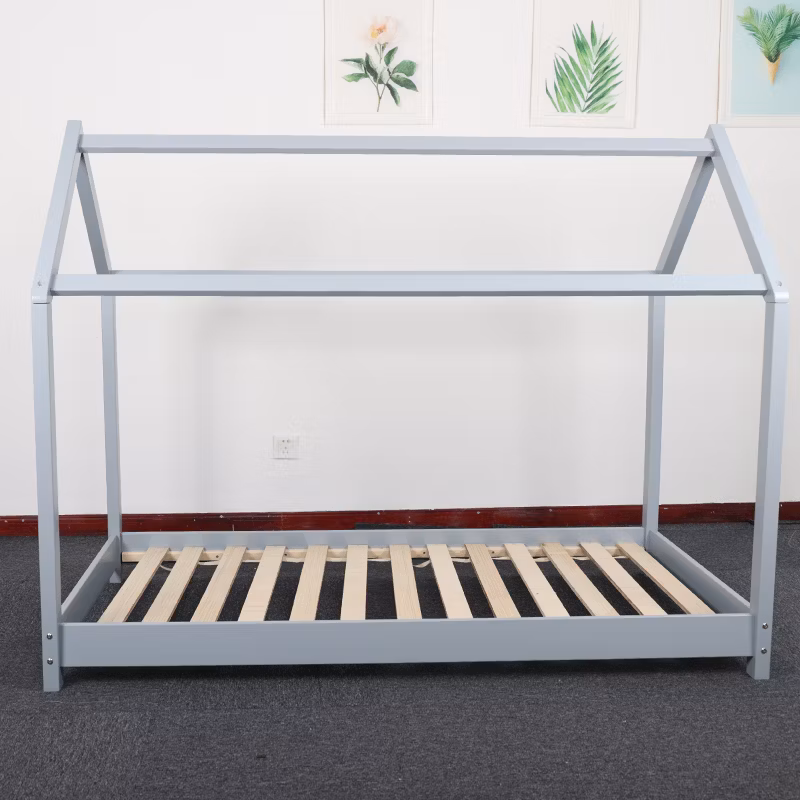 Kids Children Wood Floor House Bed Frame