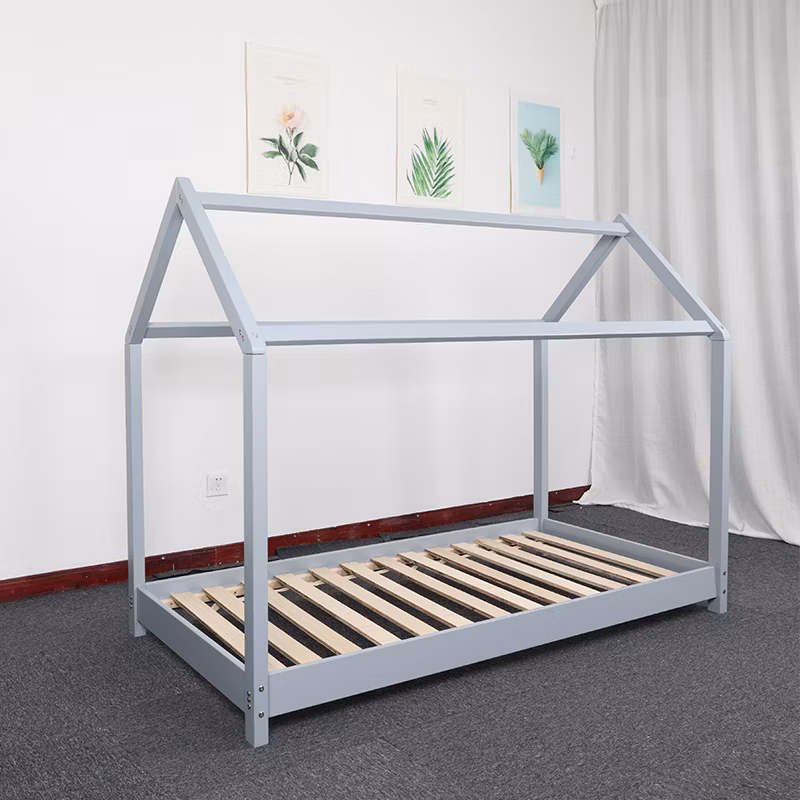 Kids Children Wood Floor House Bed Frame