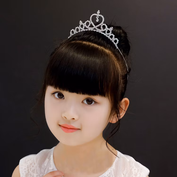 Princess Crystal Tiaras and Crowns Headband Kid Girls Love Bridal Prom Crown Wedding Party Accessiories Hair Jewelry
