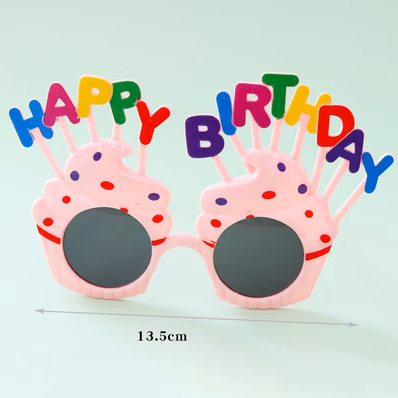 Sweet Cream Birthday Cake Glasses Festival Happy Birthday Party Gift Promotional Toys Novel Sunglasses for Kids and Adults