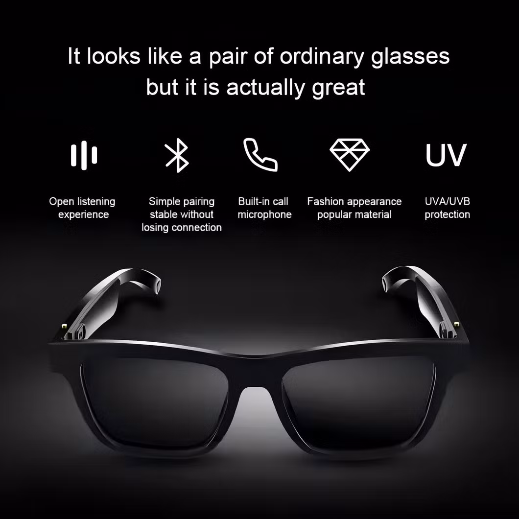 2024 New Classic Frame Audio Glasses Black Technology Calling Listening to Music Smart Bluetooth 5.0 Audio Sunglasses