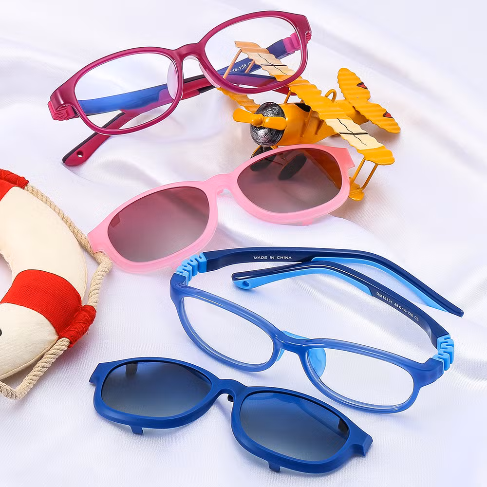 2023 New Latest Hot Selling Brand Designer Clip-on Sun Shades Cat Eye Polarized Kids Tr90 Clip on Sunglasses Magnetic