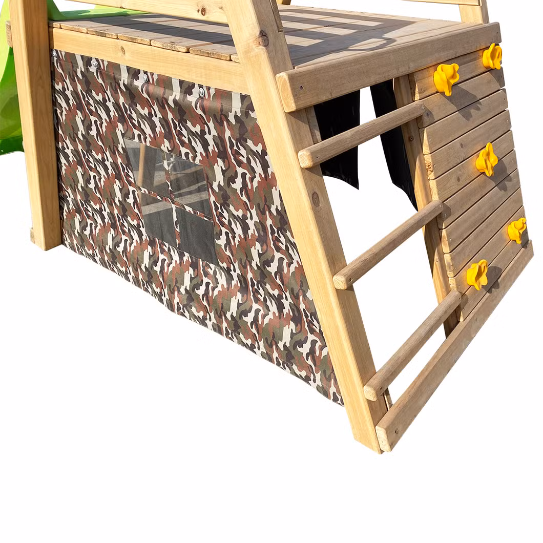 Children Plastic Slide Playsets Wooden Climbing Frame
