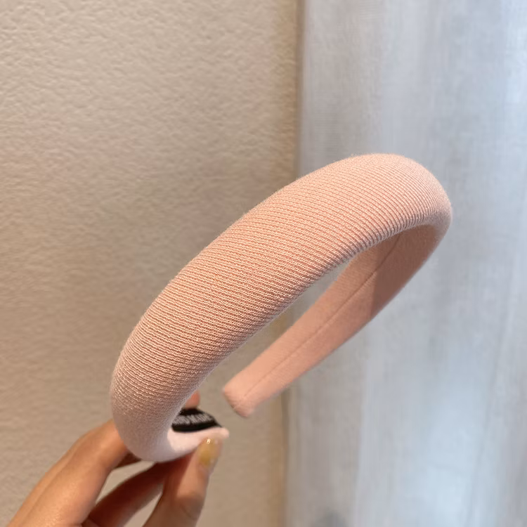 Lady Women Sponge Hair Ornament Knitted Fabric Headband