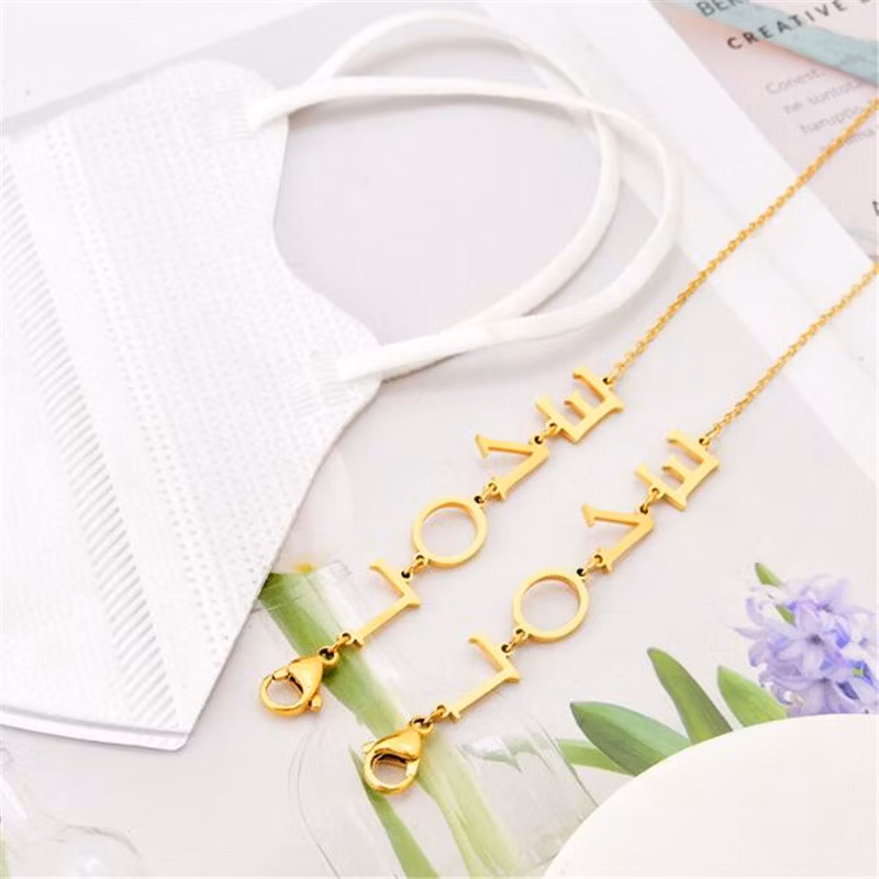 Elegant Ins Flower Butterfly Stainless Steel 18K Gold Plated Clover Sunglasses Chain