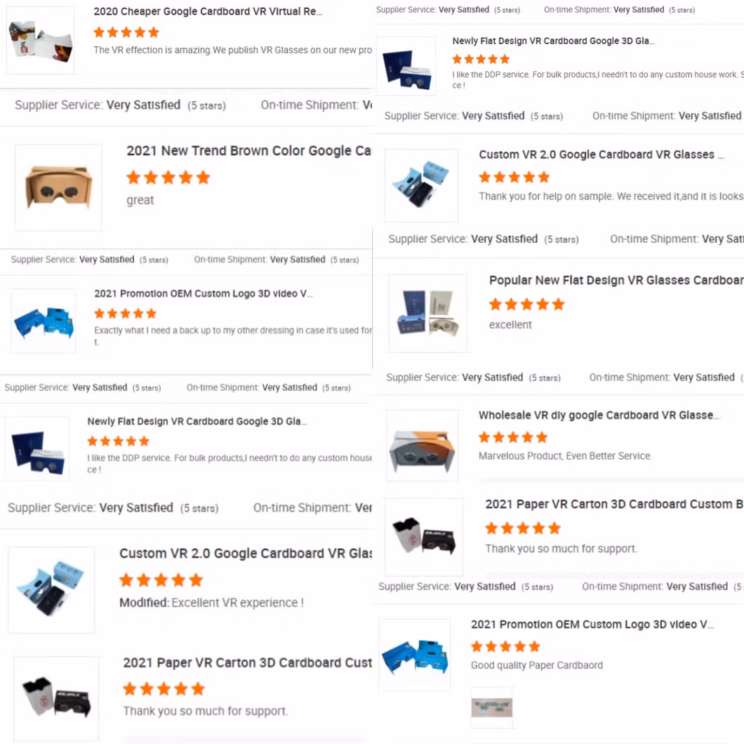 Customer Logo Vr Glasses Virtual Reality Cardboard Vr Factory Supplier Good Price 2024 Trend Present Vr Cardboard