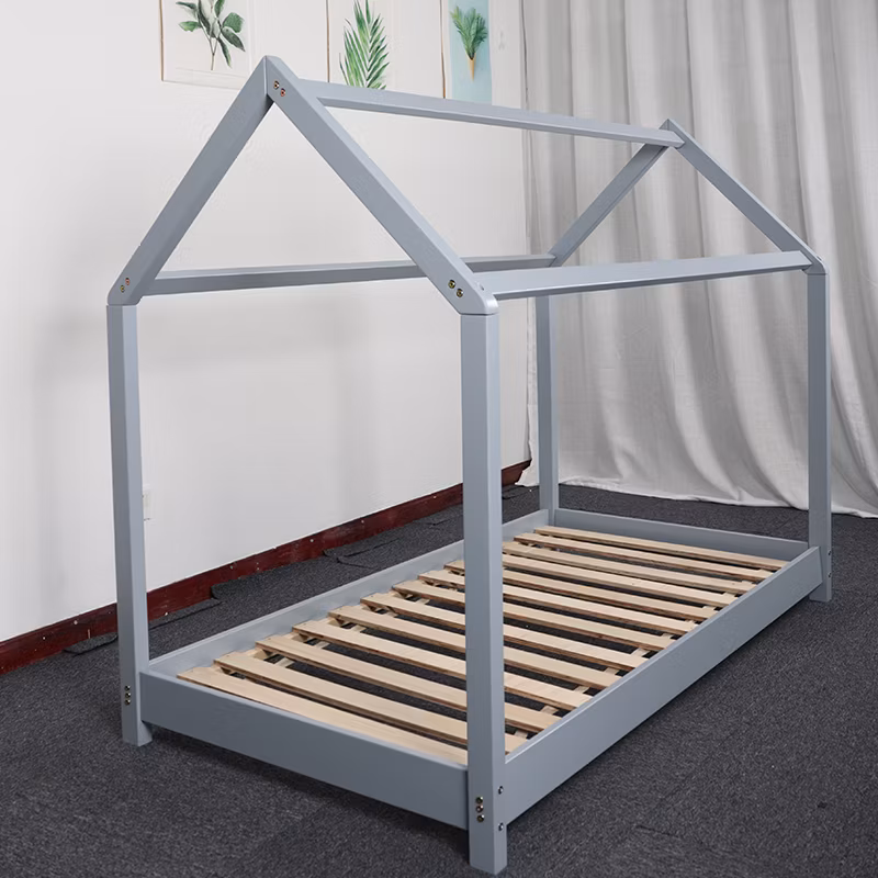 Kids Children Wood Floor House Bed Frame
