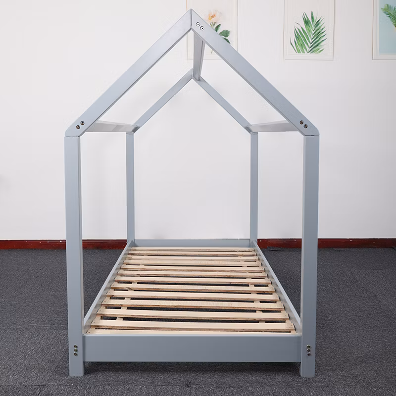 Kids Children Wood Floor House Bed Frame