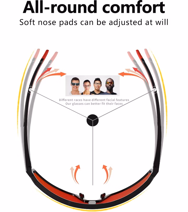2024 Polarized Sports Sunglasses Cycling Glass Tr90 Frame with 5 Interchangeable Lenses UV400 Protection for Men Women Glasses