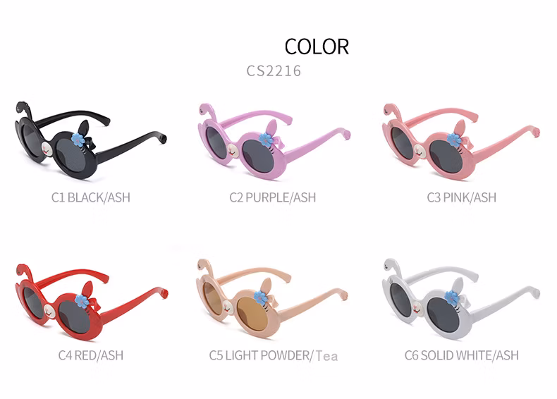 Children&prime;s Sunglasses Sun Block Glasses Cartoon Bunny Baby Sunglasses Polarized UV Protection Sunglasses for Boys and Girls