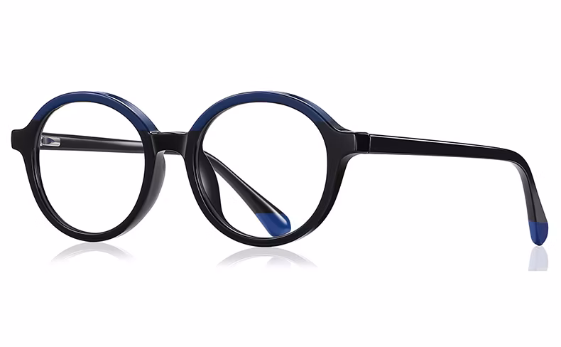 High Design Roundish Frame Gradient Crystal Colors Anti-Blue Light Spring Hinge Teen Children Optical Frames