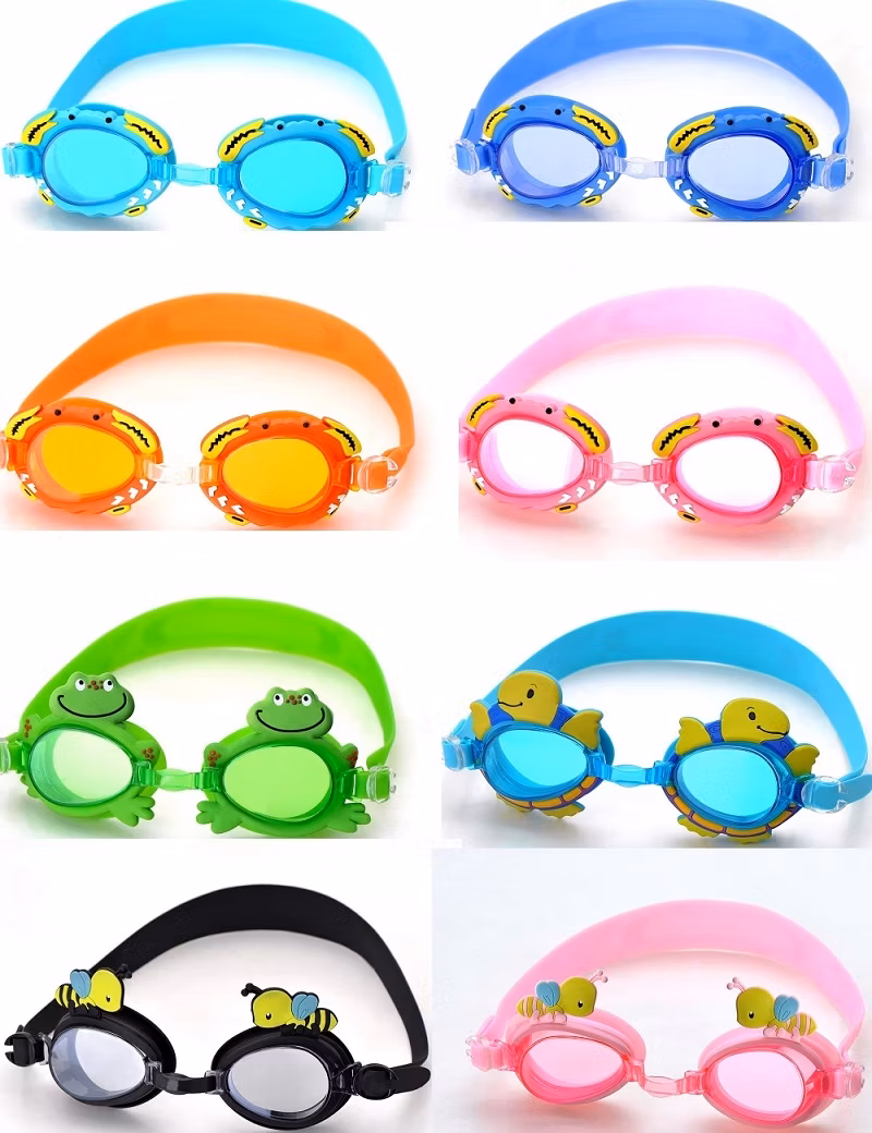 Children Swim Goggles Cute Junior Kids Waterproof Anti-Fog Science Swimming Glasses Baby Cartoon Mirror with Adjustable