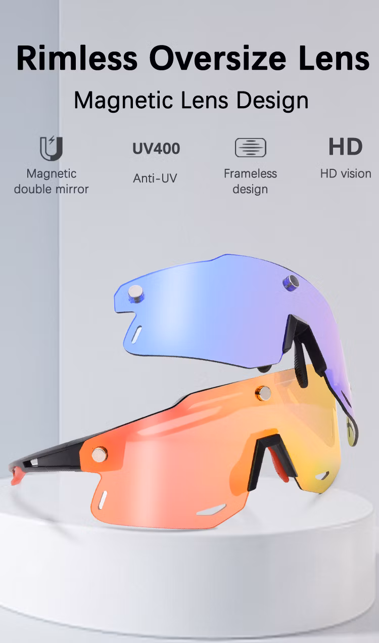 Best Selling Custom Fashion Magnetic Beach Volleyball Sport Sunglasses New Windproof Outdoor Cycling Sun Glasses with 5 Lens