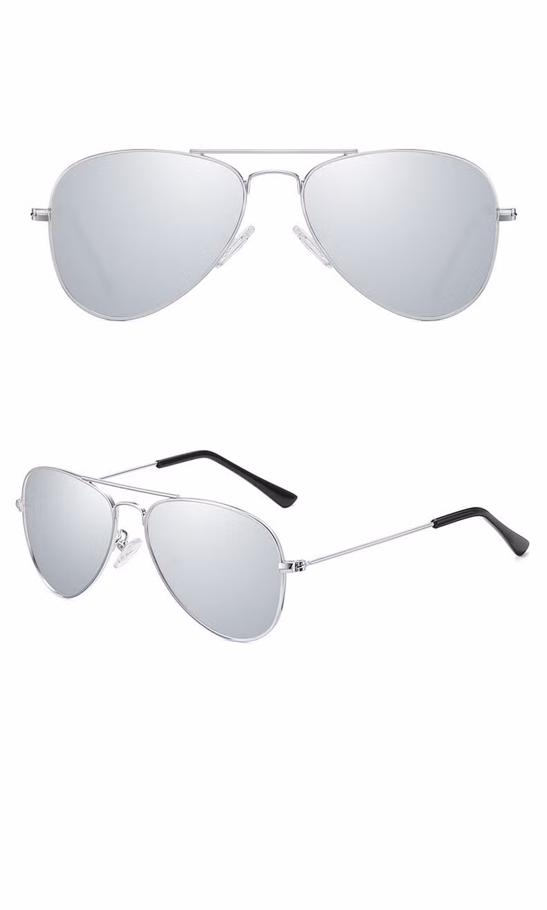 High Quality Kids Metal Sunglasses with Polarized Lens in Pilot Design for Parent-Child