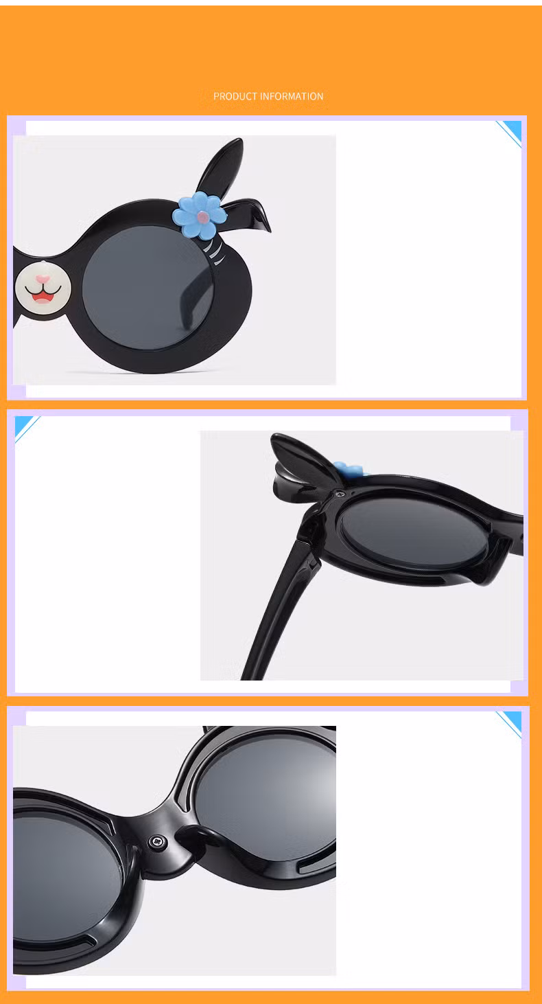 Children&prime;s Sunglasses Sun Block Glasses Cartoon Bunny Baby Sunglasses Polarized UV Protection Sunglasses for Boys and Girls