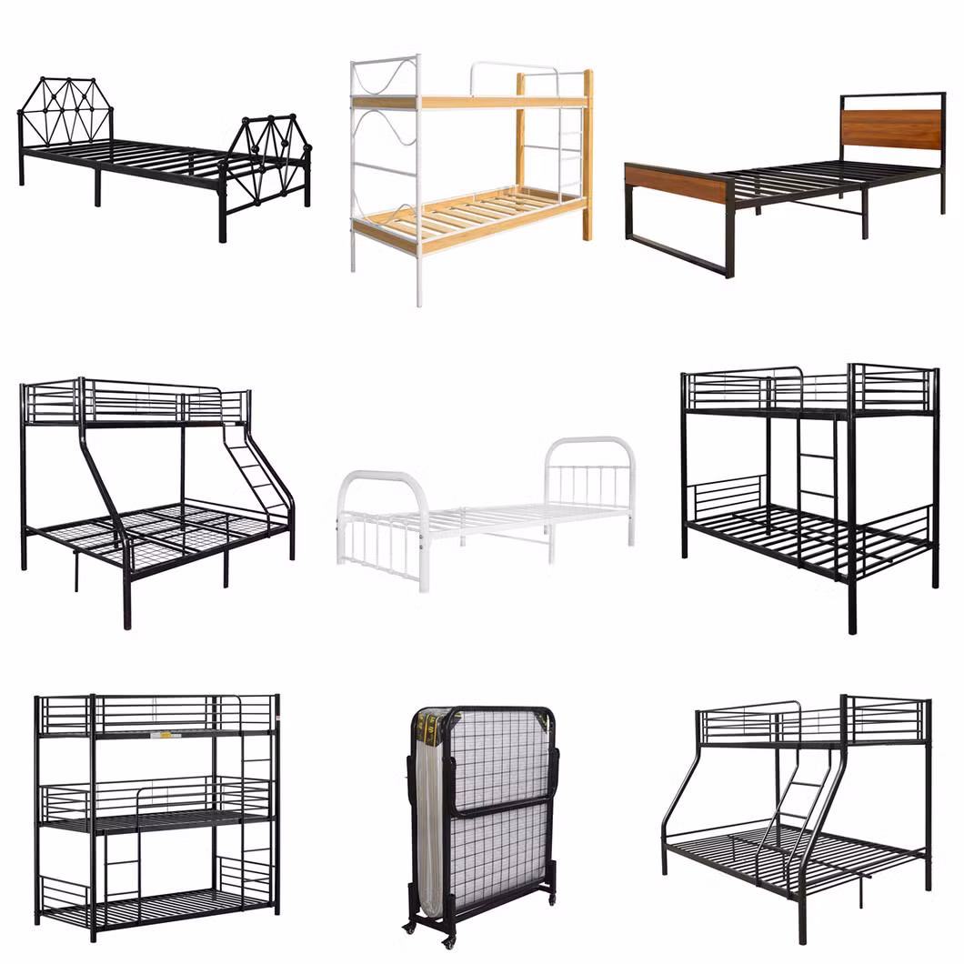 Domitory Bed Kid Twin Over Twin Metal Bed Frame with Steel Tubes